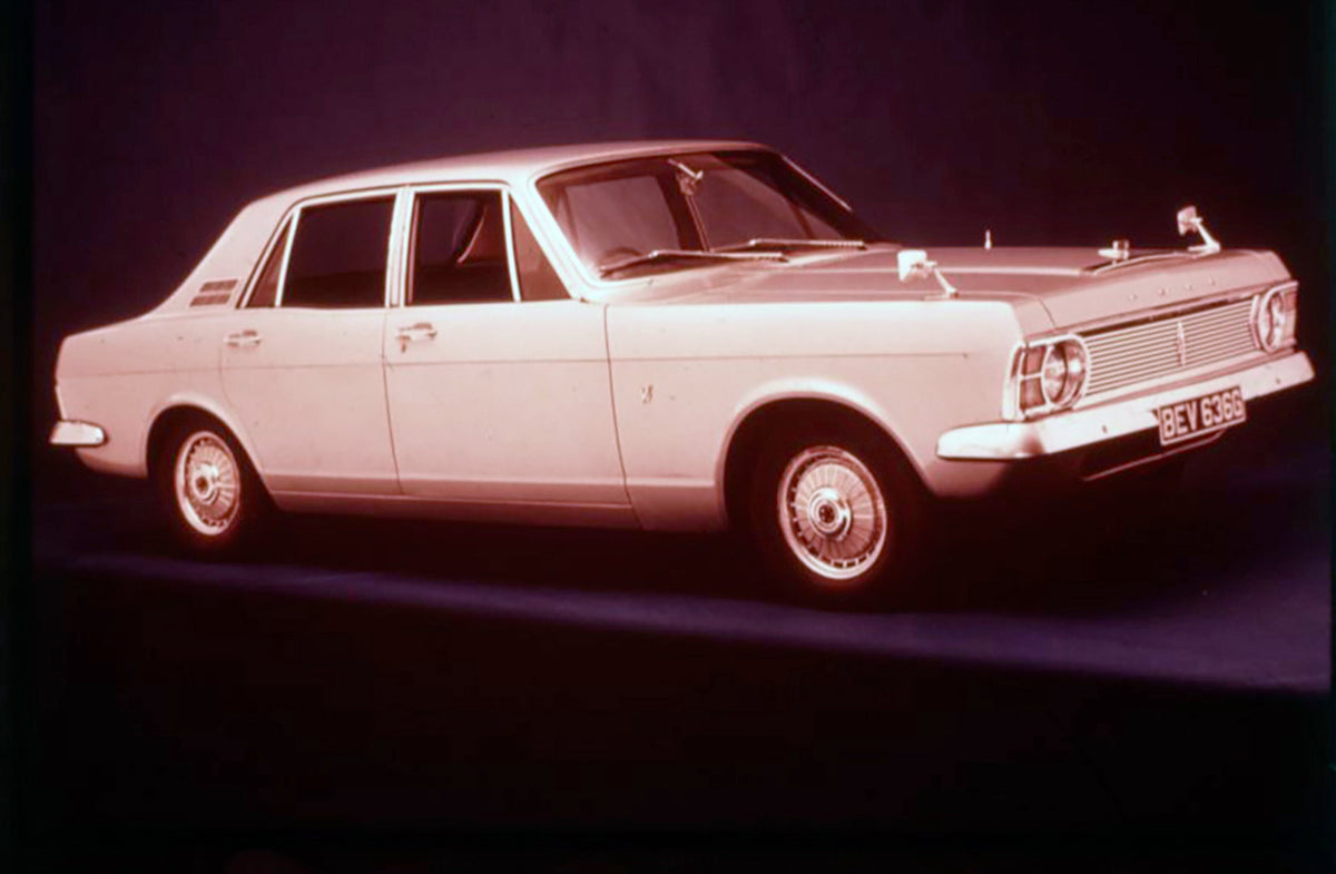 This archival image documents the 1969 Ford Zephyr MarkIV V6 Deluxe in studio and is preserved in the Ford Heritage Vault as part of Ford Motor Company's historic photographic archive. Free for personal, non-commercial use. Ford Heritage Vault ref...