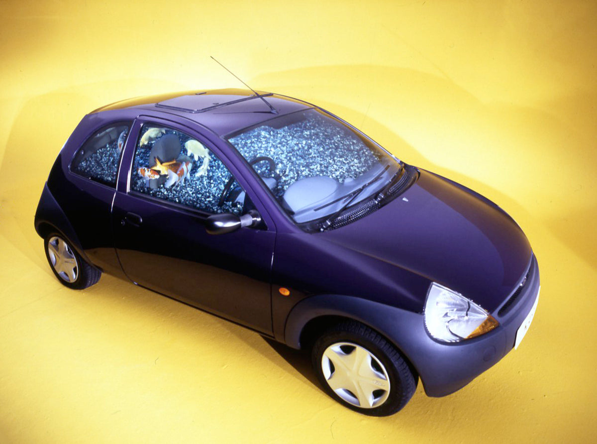 This archival image documents the 1997 Ford Ka with aquarium inside in studio and is preserved in the Ford Heritage Vault as part of Ford Motor Company's historic photographic archive. Free for personal, non-commercial use. Ford Heritage Vault ref...