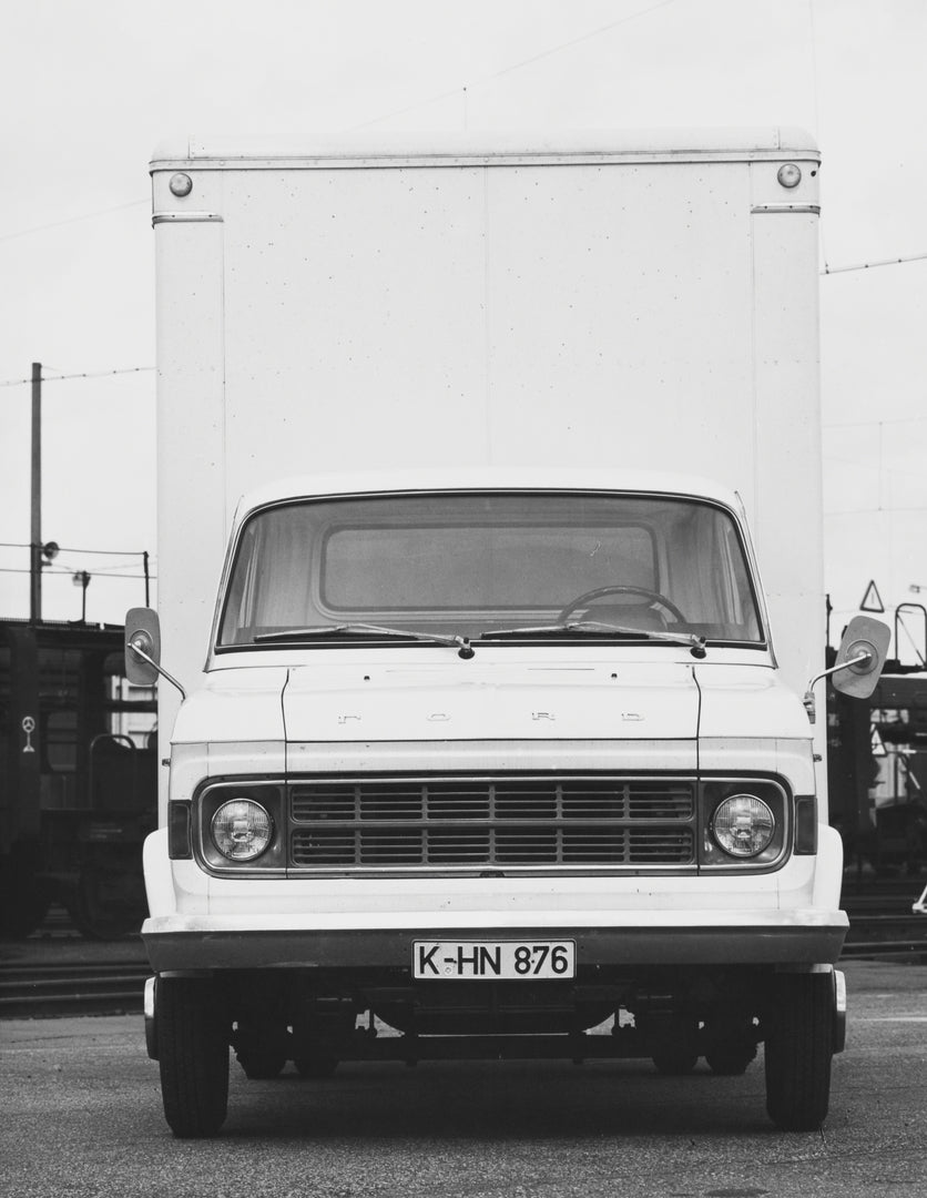 This archival image documents the 1970 Ford A-Series Truck front view on road and is preserved in the Ford Heritage Vault as part of Ford Motor Company's historic photographic archive. Free for personal, non-commercial use. Ford Heritage Vault ref...