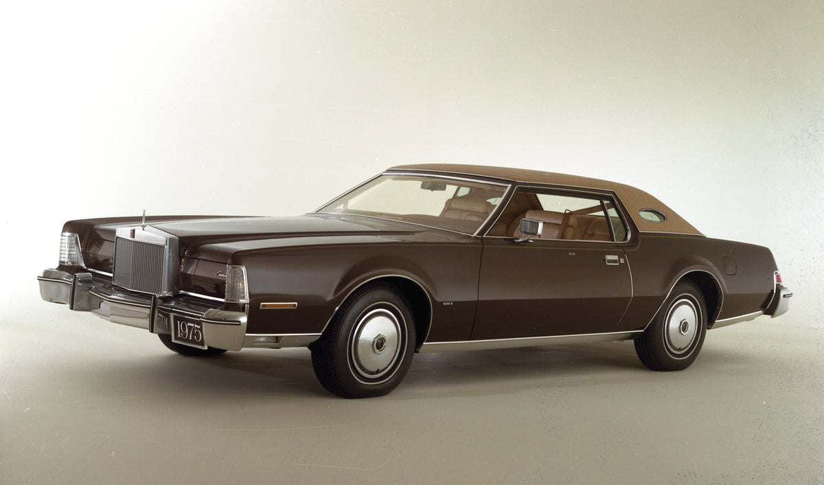 This archival image documents the 1975 Lincoln Mark IV and is preserved in the Ford Heritage Vault as part of Ford Motor Company's historic photographic archive. Free for personal, non-commercial use. Ford Heritage Vault reference AR-2008-8.1.1.1055.