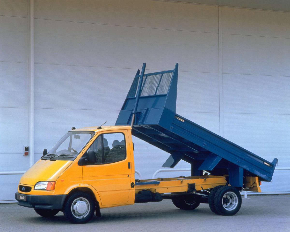 This archival image documents the 1996 Ford Transit Mark III Chassis Cab with bed raised AR-2002-213709 and is preserved in the Ford Heritage Vault as part of Ford Motor Company's historic photographic archive. Free for personal, non-commercial us...
