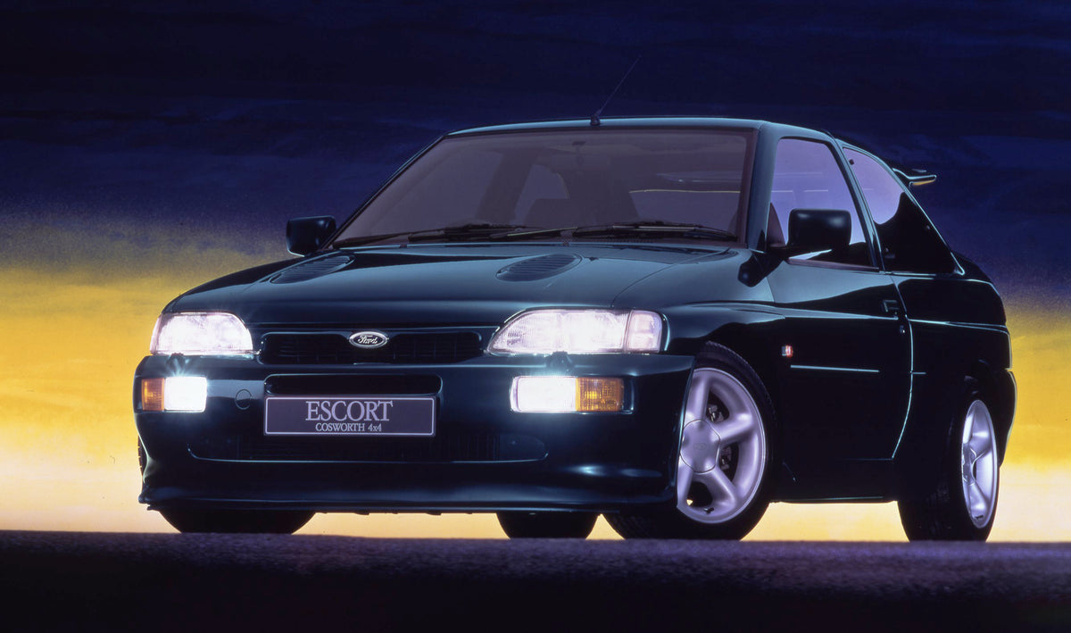 This archival image documents the 1993 Ford Escort Mark V RS Cosworth 4x4 with scenic background and is preserved in the Ford Heritage Vault as part of Ford Motor Company's historic photographic archive. Free for personal, non-commercial use. Ford...