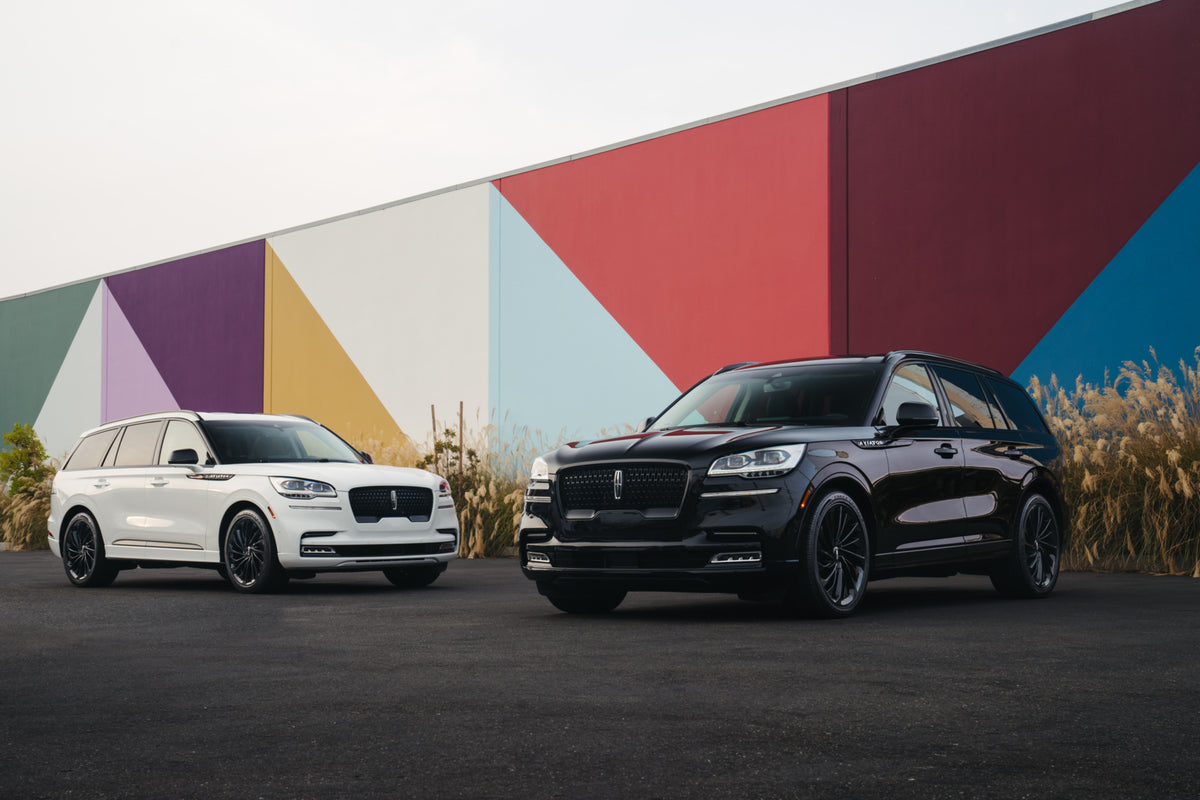 This archival image documents the 2022 Lincoln Aviator Jet Package SUVs with scenic background and is preserved in the Ford Heritage Vault as part of Ford Motor Company's historic photographic archive. Free for personal, non-commercial use. Ford H...
