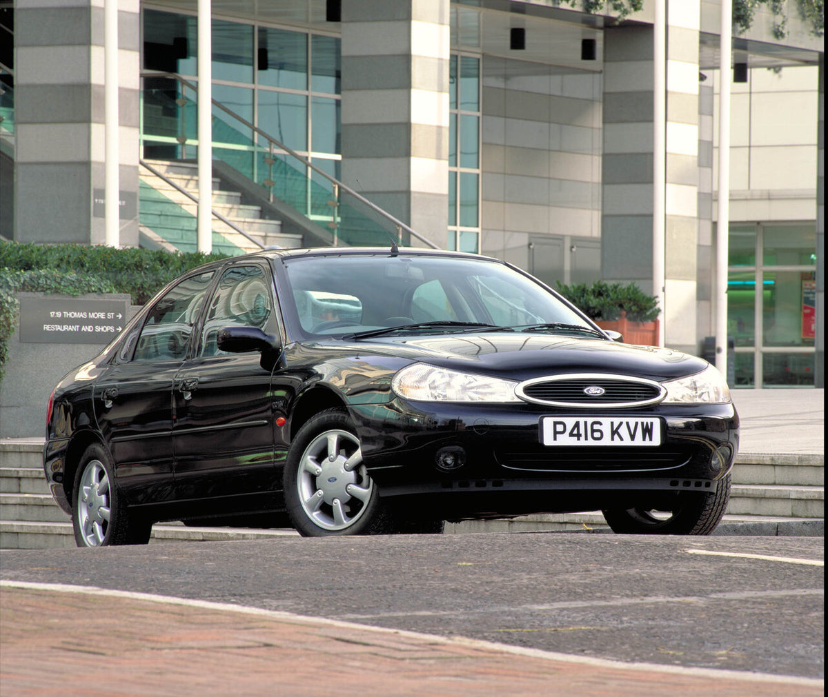 This archival image documents the 1996 Ford Mondeo Ghia on location and is preserved in the Ford Heritage Vault as part of Ford Motor Company's historic photographic archive. Free for personal, non-commercial use. Ford Heritage Vault reference AR-...