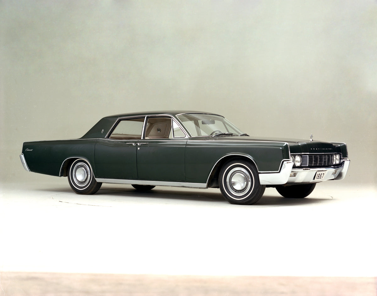 This archival image documents the 1967 Lincoln Continental coach door four-door and is preserved in the Ford Heritage Vault as part of Ford Motor Company's historic photographic archive. Free for personal, non-commercial use. Ford Heritage Vault r...