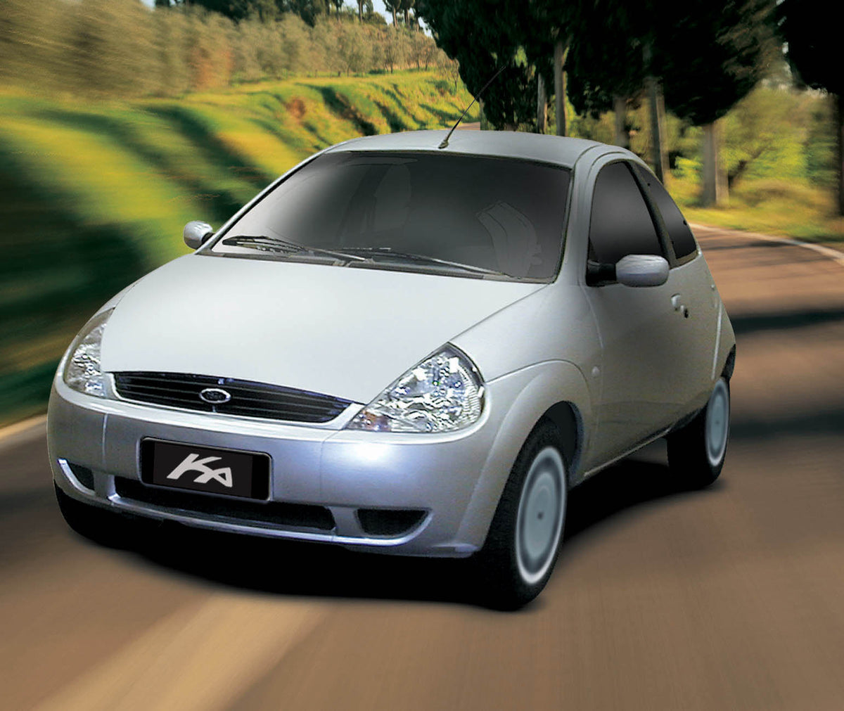 This archival image documents the 2002 Ford Ka Mark I action shot on scenic road and is preserved in the Ford Heritage Vault as part of Ford Motor Company's historic photographic archive. Free for personal, non-commercial use. Ford Heritage Vault ...