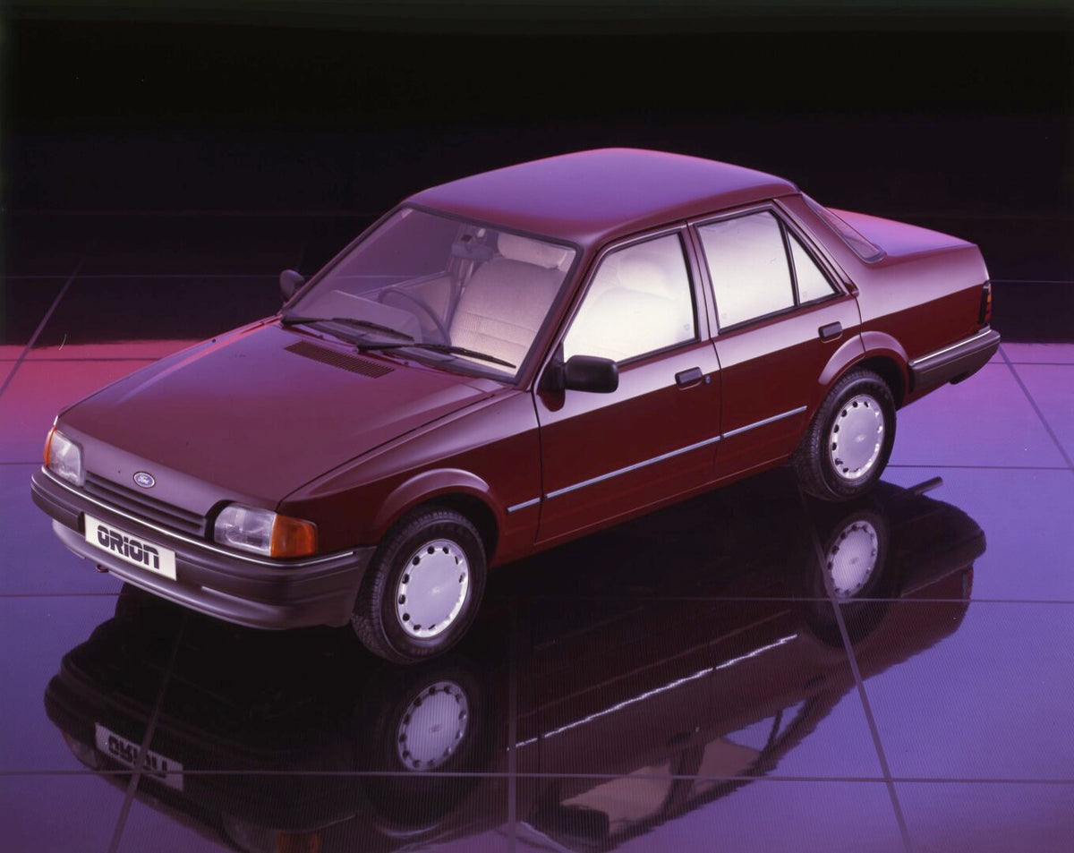 This archival image documents the 1985 Ford Orion Ghia L in studio and is preserved in the Ford Heritage Vault as part of Ford Motor Company's historic photographic archive. Free for personal, non-commercial use. Ford Heritage Vault reference AR-2...