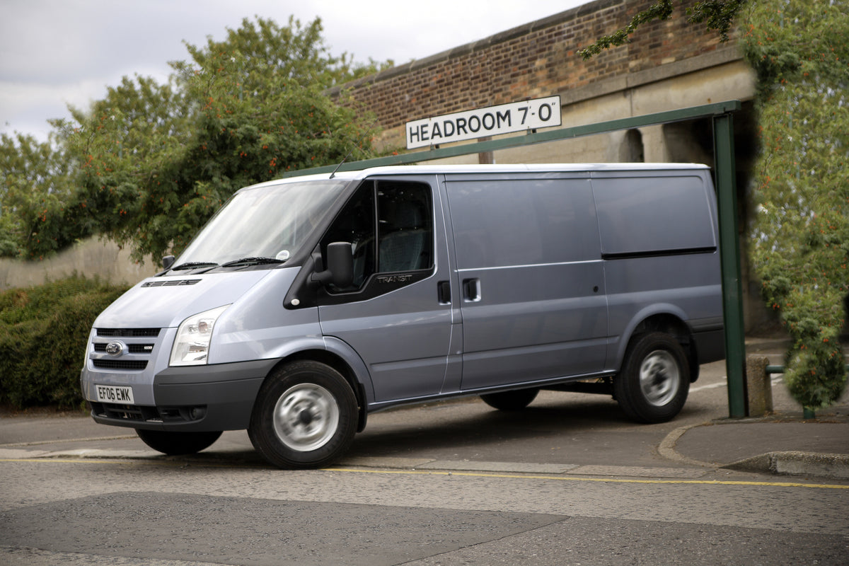 This archival image documents the 2006 Ford Transit Mark IV driving under barrier and is preserved in the Ford Heritage Vault as part of Ford Motor Company's historic photographic archive. Free for personal, non-commercial use. Ford Heritage Vault...