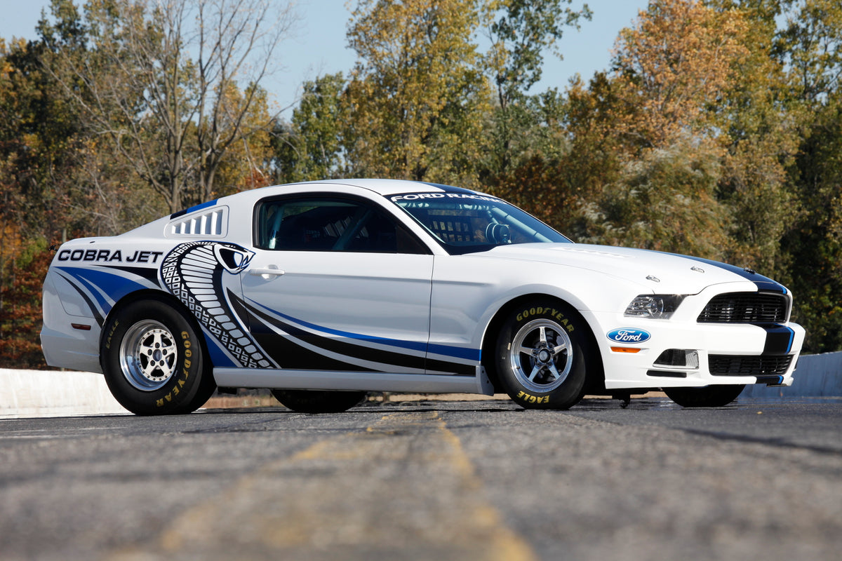 This archival image documents the 2012 Ford Mustang Cobra Jet and is preserved in the Ford Heritage Vault as part of Ford Motor Company's historic photographic archive. Free for personal, non-commercial use. Ford Heritage Vault reference AR-2008-8...
