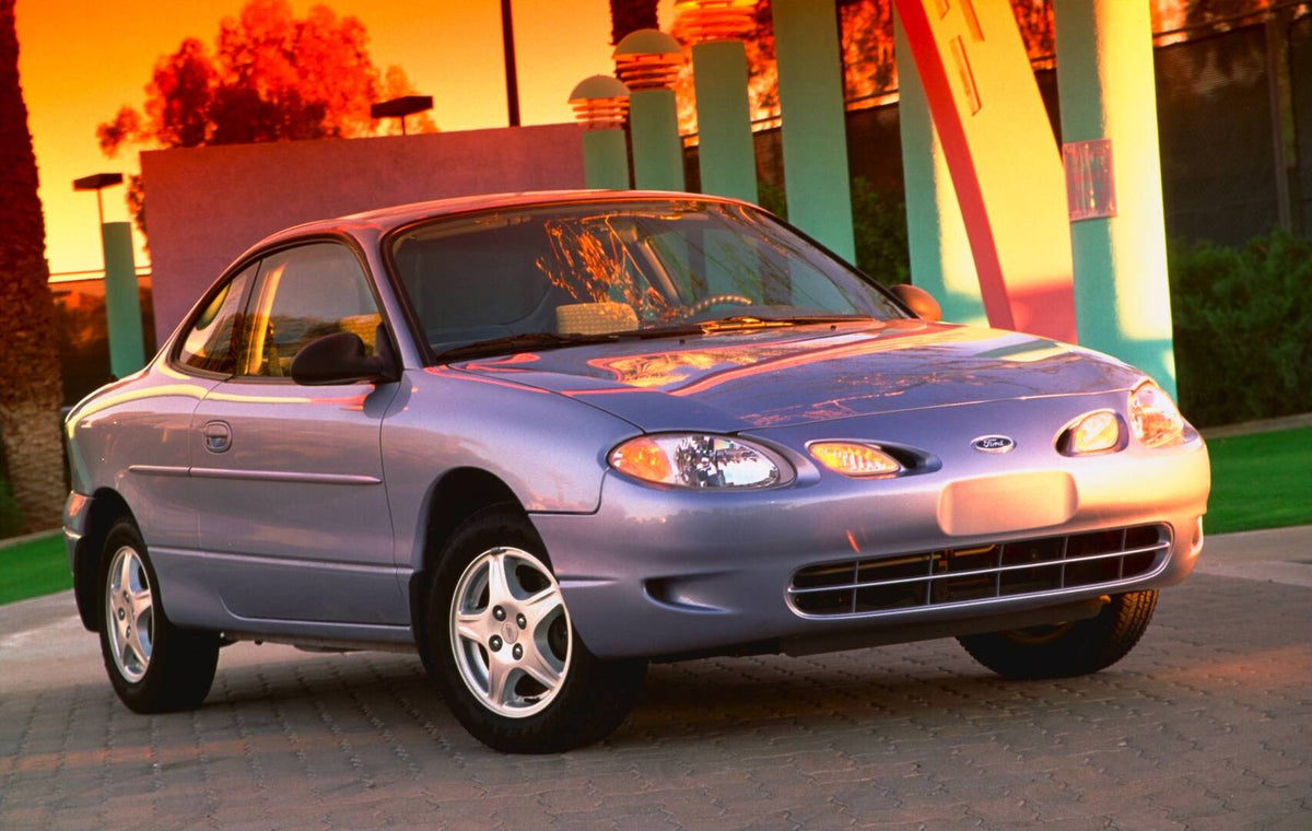 This archival image documents the 1998 Ford Escort ZX2 and is preserved in the Ford Heritage Vault as part of Ford Motor Company's historic photographic archive. Free for personal, non-commercial use. Ford Heritage Vault reference AR-2008-8.34.73.