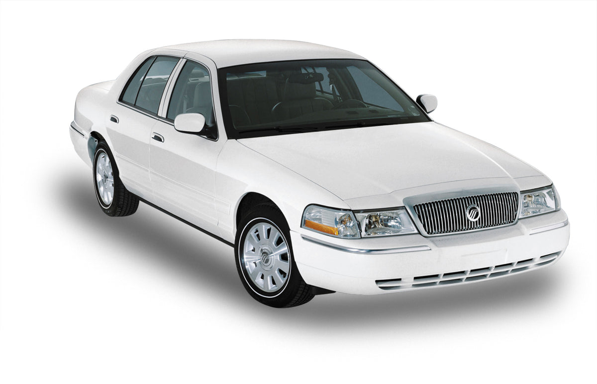 This archival image documents the 2003 Mercury Grand Marquis and is preserved in the Ford Heritage Vault as part of Ford Motor Company's historic photographic archive. Free for personal, non-commercial use. Ford Heritage Vault reference AR-2008-8....