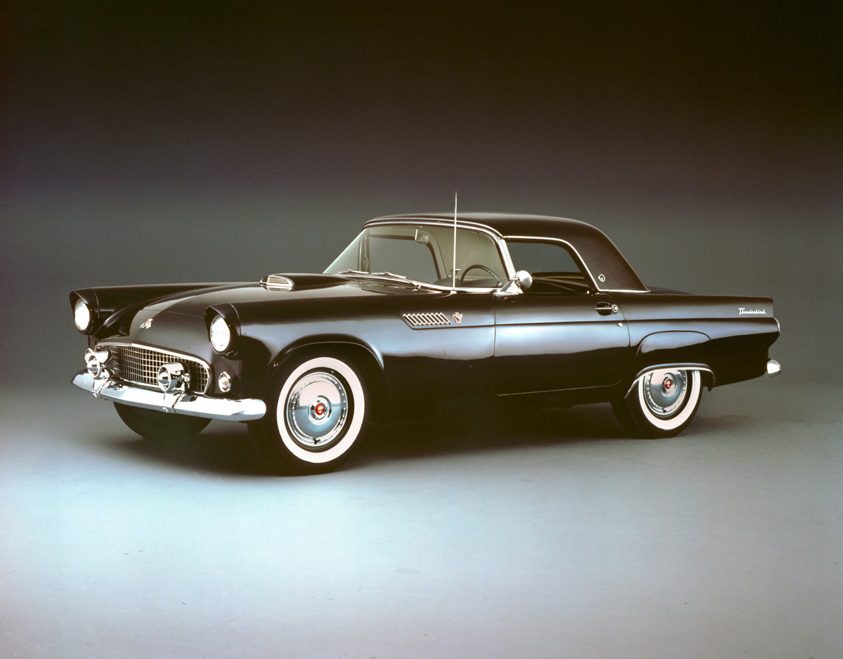 This archival image documents the 1955 Ford Thunderbird in studio and is preserved in the Ford Heritage Vault as part of Ford Motor Company's historic photographic archive. Free for personal, non-commercial use. Ford Heritage Vault reference AR-20...