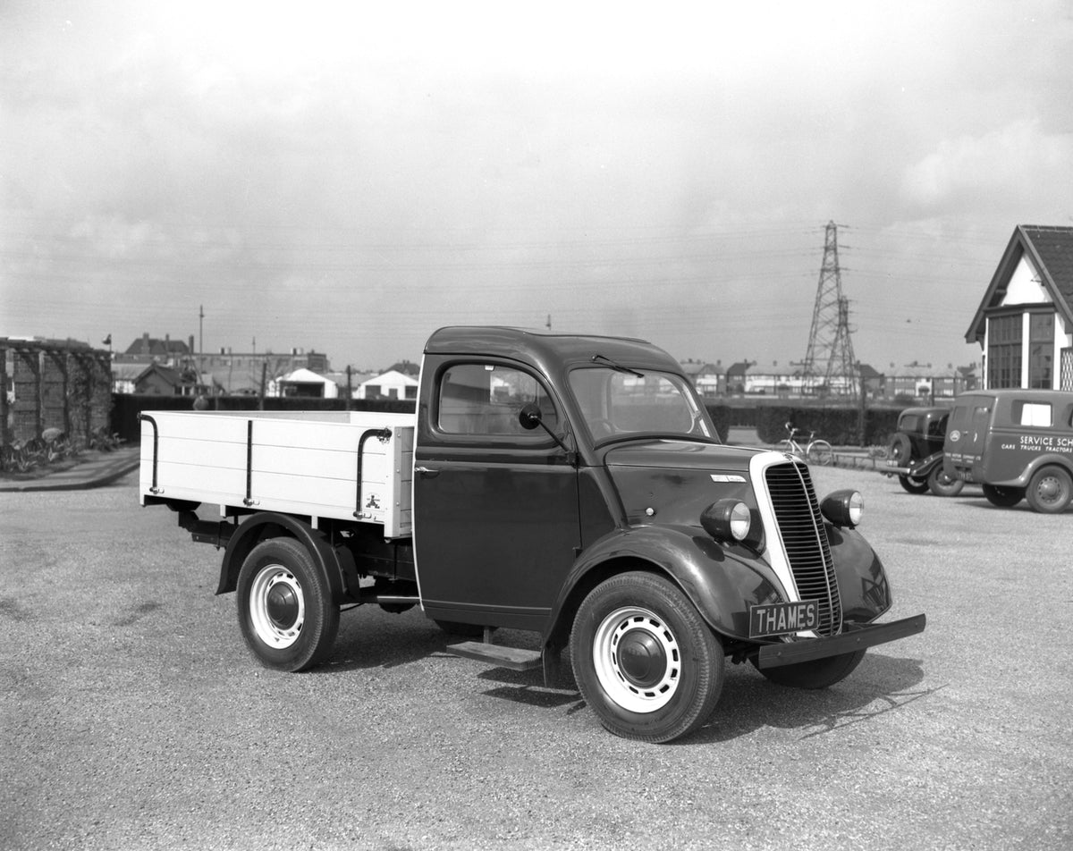 This archival image documents the 1953 Builders 10 CWT Ford Thames truck at sports club and is preserved in the Ford Heritage Vault as part of Ford Motor Company's historic photographic archive. Free for personal, non-commercial use. Ford Heritage...