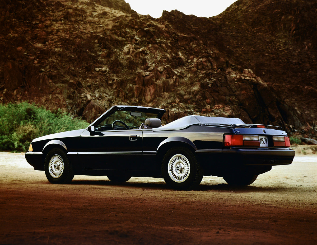 This archival image documents the 1991 Ford Mustang LX convertible and is preserved in the Ford Heritage Vault as part of Ford Motor Company's historic photographic archive. Free for personal, non-commercial use. Ford Heritage Vault reference AR-2...