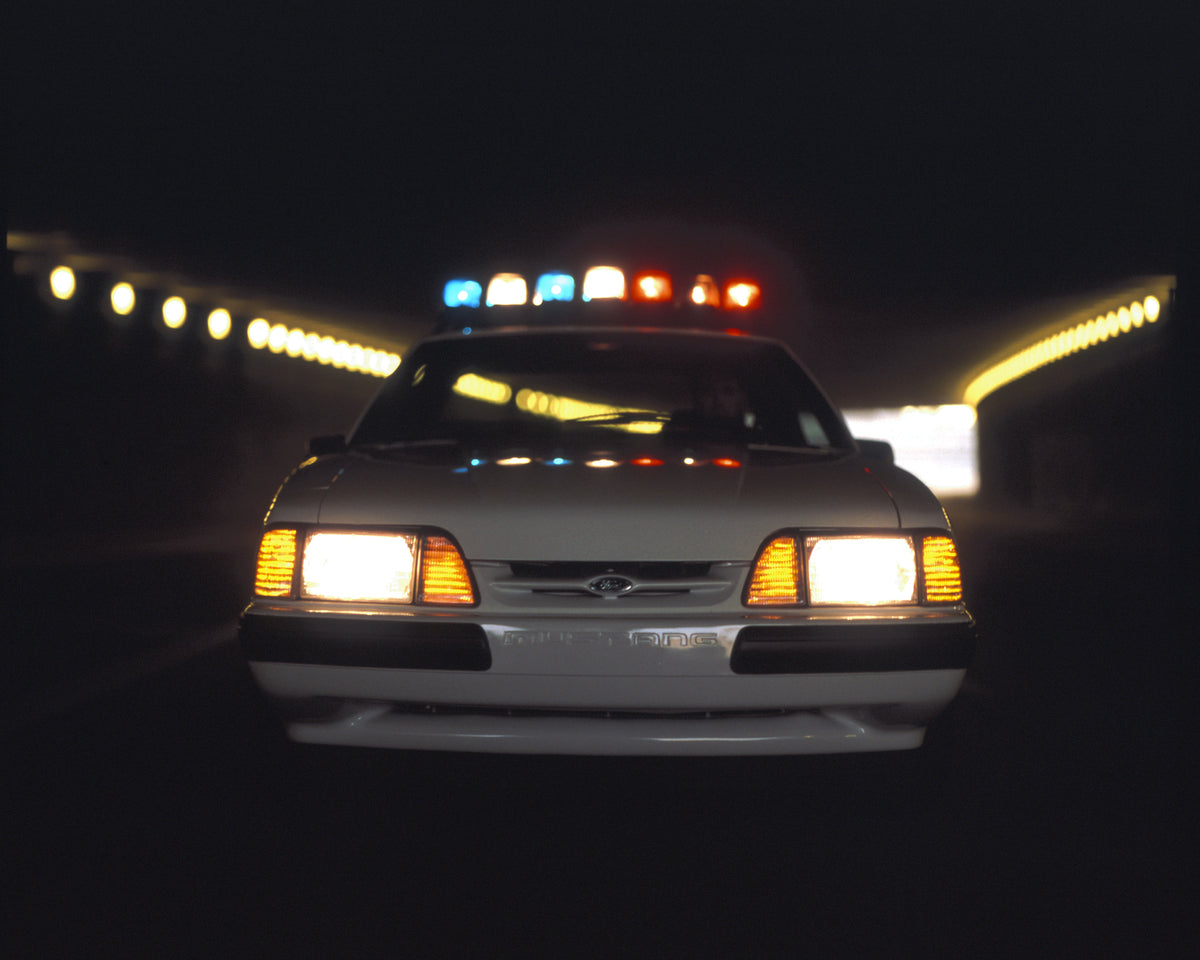 This archival image documents the 1993 Ford Mustang with police package and is preserved in the Ford Heritage Vault as part of Ford Motor Company's historic photographic archive. Free for personal, non-commercial use. Ford Heritage Vault reference...