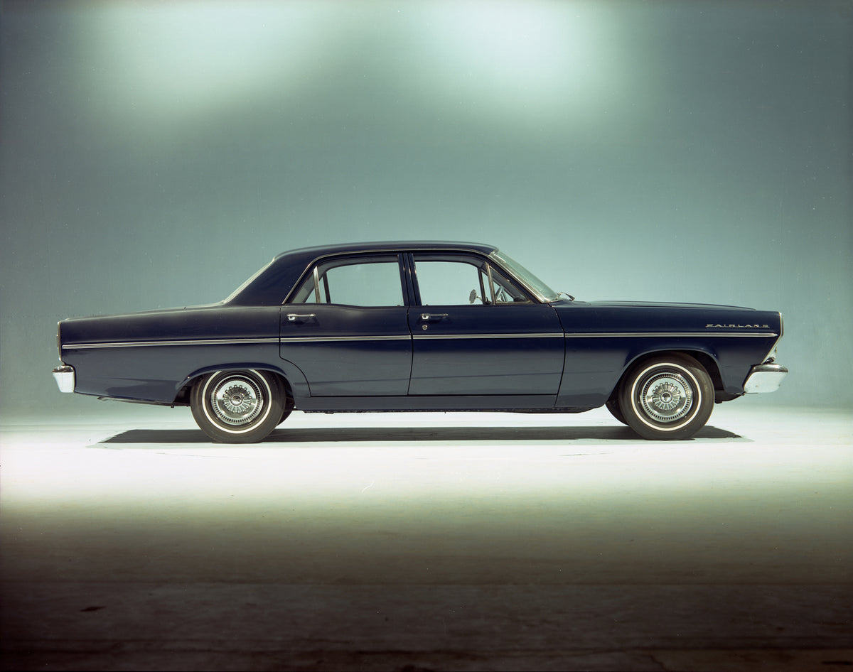This archival image documents the 1966 Ford Fairlane four-door and is preserved in the Ford Heritage Vault as part of Ford Motor Company's historic photographic archive. Free for personal, non-commercial use. Ford Heritage Vault reference AR-2008-...