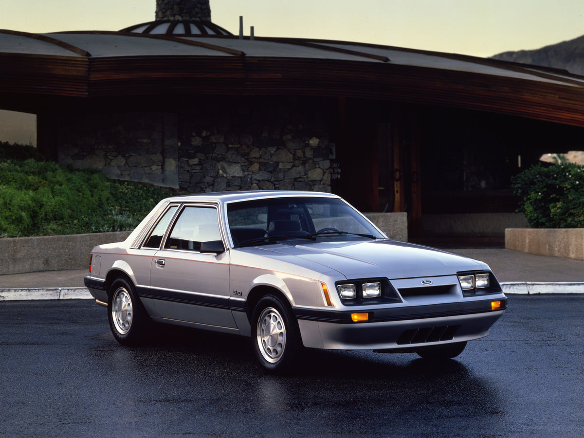 This archival image documents the 1986 Ford Mustang LX and is preserved in the Ford Heritage Vault as part of Ford Motor Company's historic photographic archive. Free for personal, non-commercial use. Ford Heritage Vault reference AR-2008-8.1.4.3491.