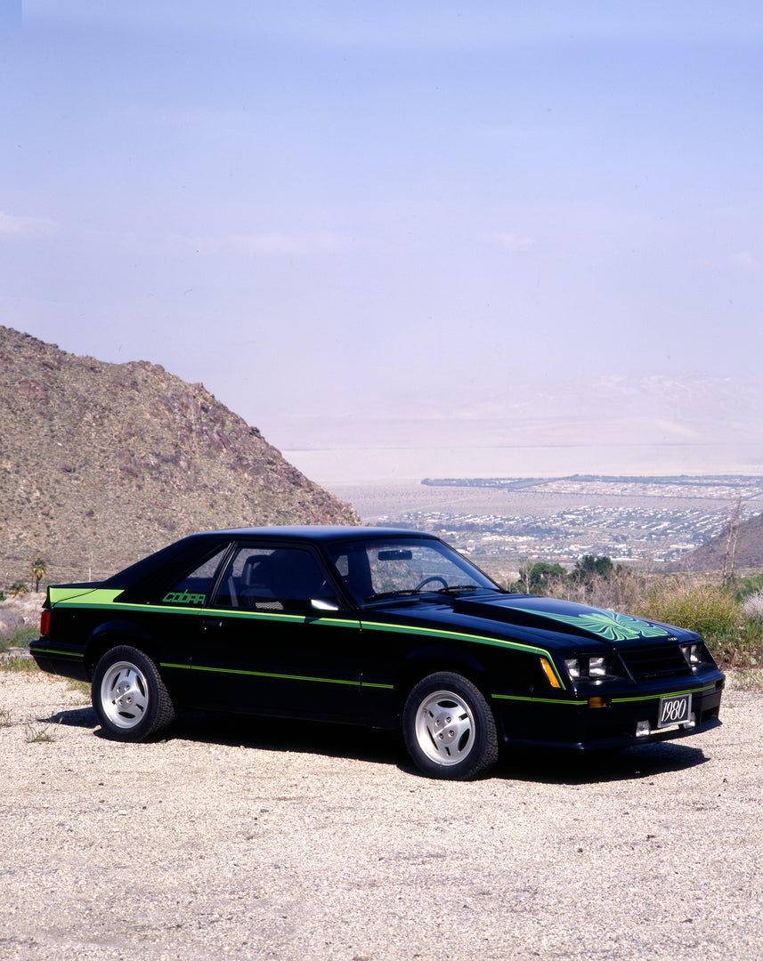 This archival image documents the 1980 Ford Mustang Cobra and is preserved in the Ford Heritage Vault as part of Ford Motor Company's historic photographic archive. Free for personal, non-commercial use. Ford Heritage Vault reference AR-2008-8.1.4...