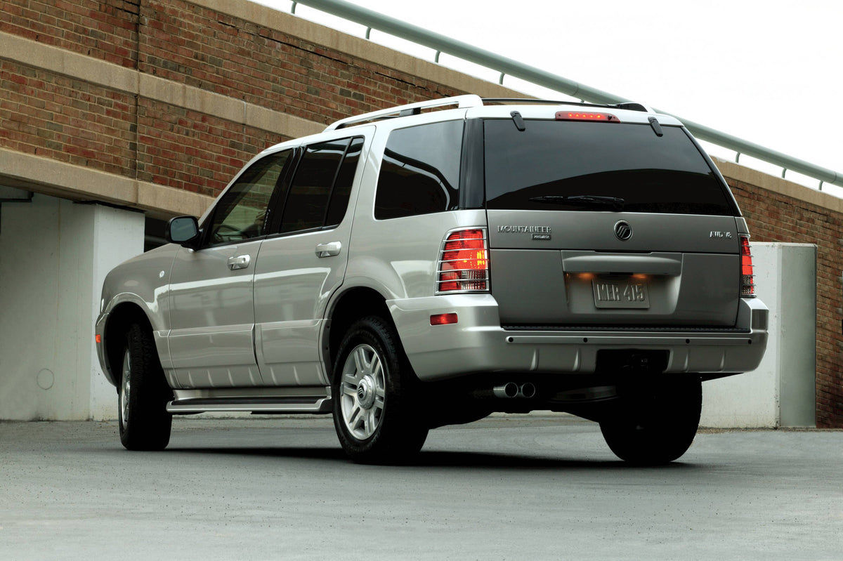 This archival image documents the 2004 Mercury Mountaineer Rear Angle and is preserved in the Ford Heritage Vault as part of Ford Motor Company's historic photographic archive. Free for personal, non-commercial use. Ford Heritage Vault reference A...