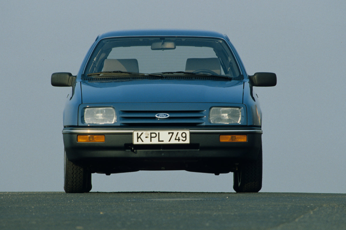 This archival image documents the 1983 Ford Sierra L front view with scenic blue sky and is preserved in the Ford Heritage Vault as part of Ford Motor Company's historic photographic archive. Free for personal, non-commercial use. Ford Heritage Va...