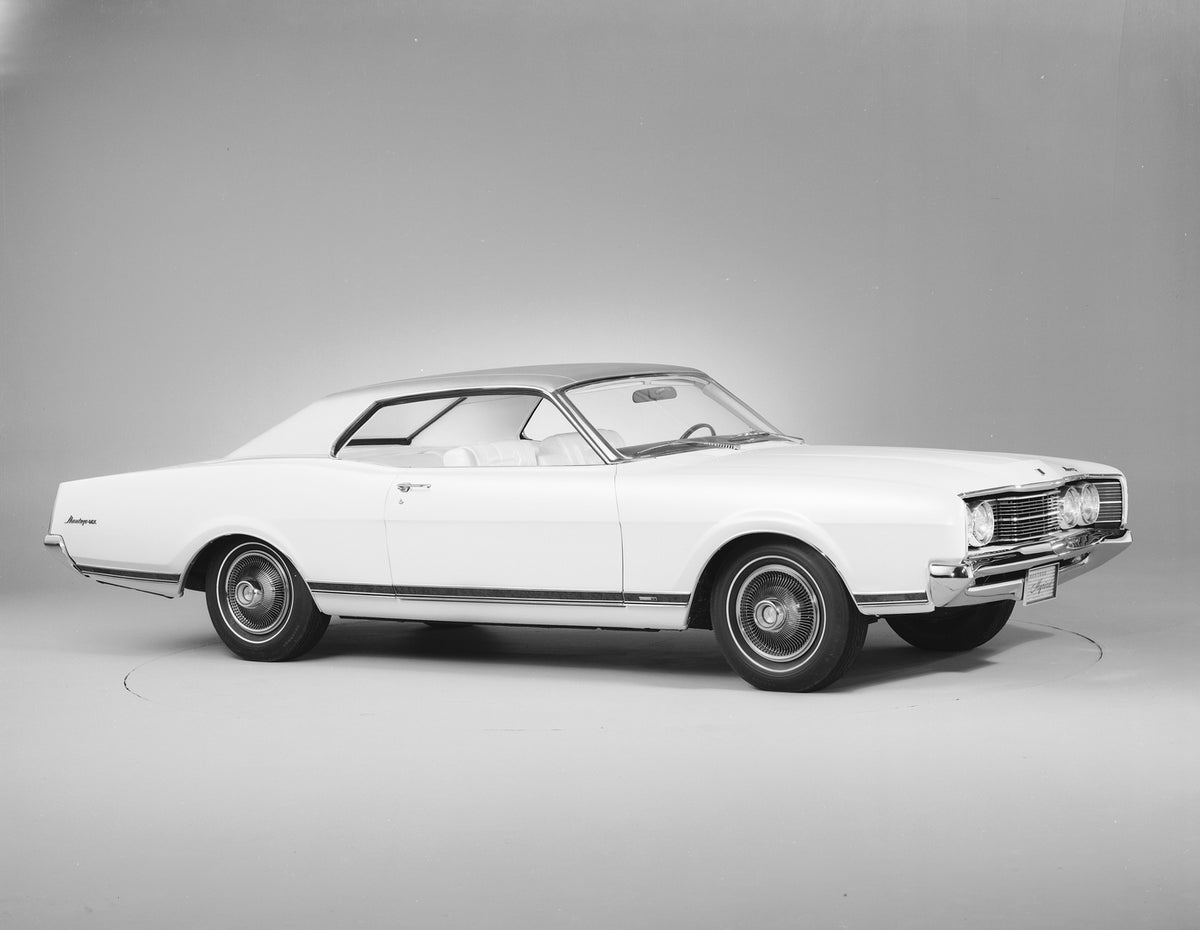 This archival image documents the 1968 Mercury Montego MX two-door hardtop Side View and is preserved in the Ford Heritage Vault as part of Ford Motor Company's historic photographic archive. Free for personal, non-commercial use. Ford Heritage Va...