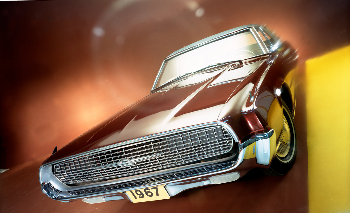 This archival image documents the 1967 Ford Thunderbird four-door front view close up and is preserved in the Ford Heritage Vault as part of Ford Motor Company's historic photographic archive. Free for personal, non-commercial use. Ford Heritage V...