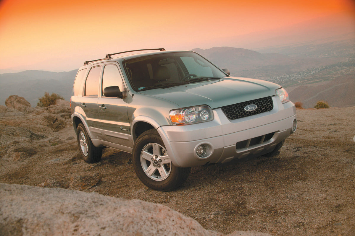 This archival image documents the 2005 Ford Escape Hybrid scenic and is preserved in the Ford Heritage Vault as part of Ford Motor Company's historic photographic archive. Free for personal, non-commercial use. Ford Heritage Vault reference AR-200...