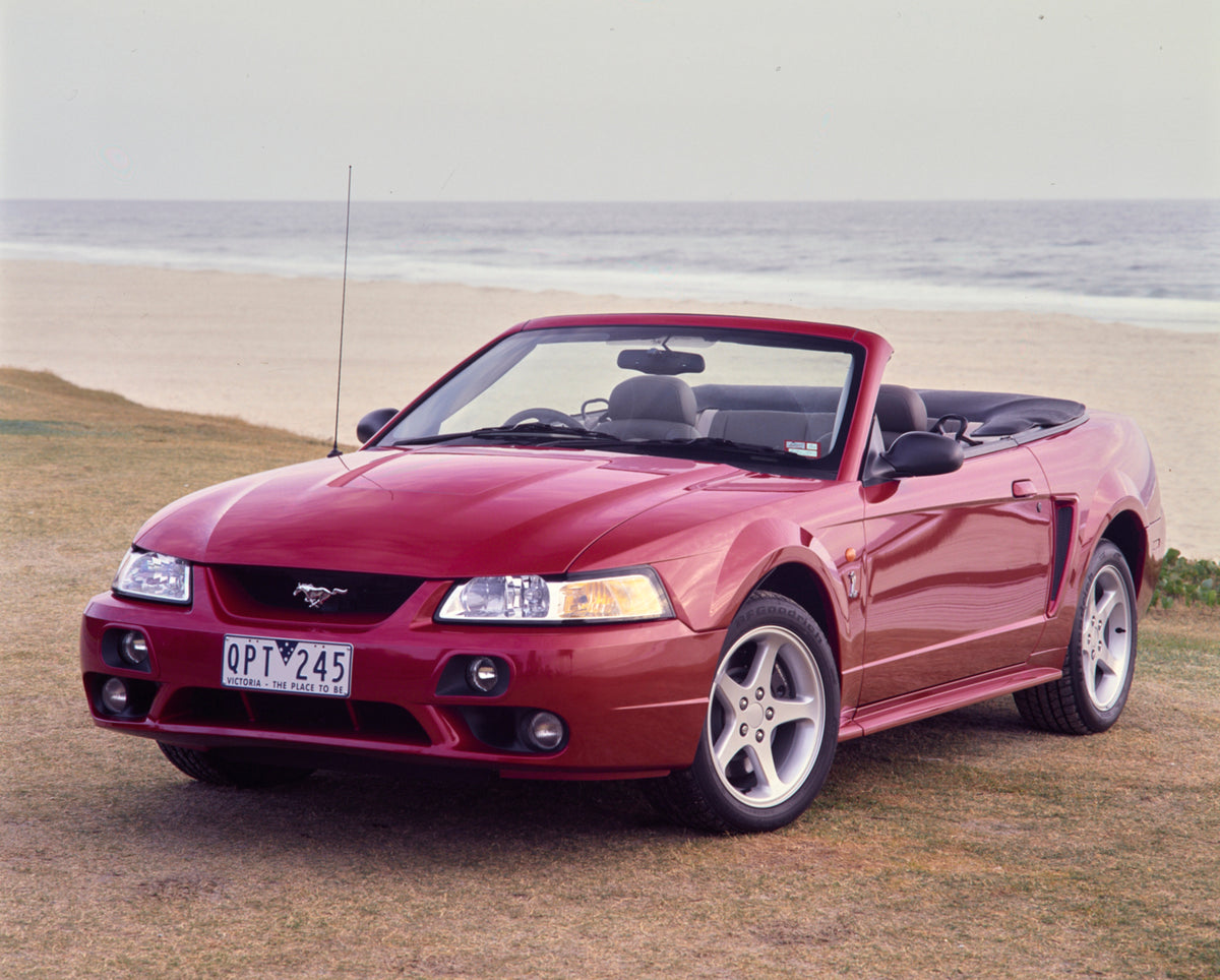 This archival image documents the 2001 Ford Mustang Cobra Convertible Passenger Side Front End View by the Beach FAP-2011-3 and is preserved in the Ford Heritage Vault as part of Ford Motor Company's historic photographic archive. Free for persona...