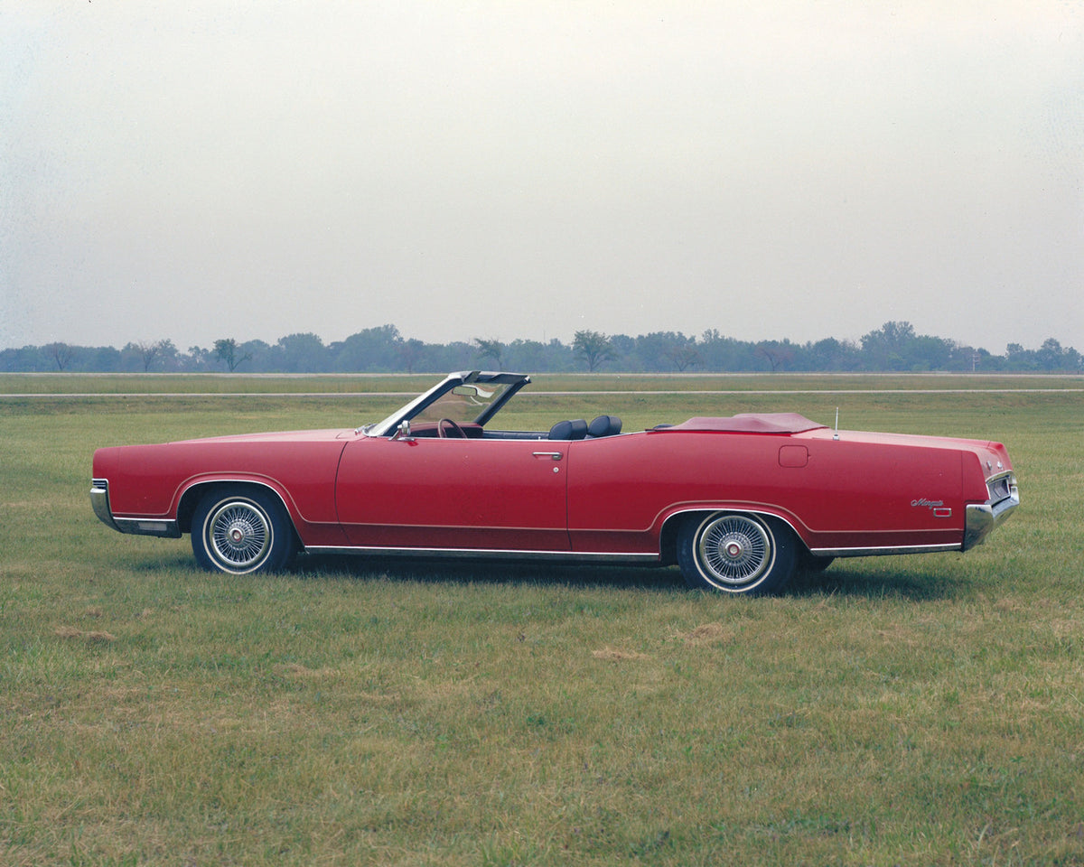 This archival image documents the 1969 Mercury Marquis Convertible In A Field and is preserved in the Ford Heritage Vault as part of Ford Motor Company's historic photographic archive. Free for personal, non-commercial use. Ford Heritage Vault ref...