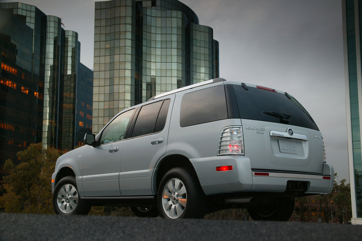 This archival image documents the 2006 Mercury Mountaineer Rear Angle and is preserved in the Ford Heritage Vault as part of Ford Motor Company's historic photographic archive. Free for personal, non-commercial use. Ford Heritage Vault reference A...
