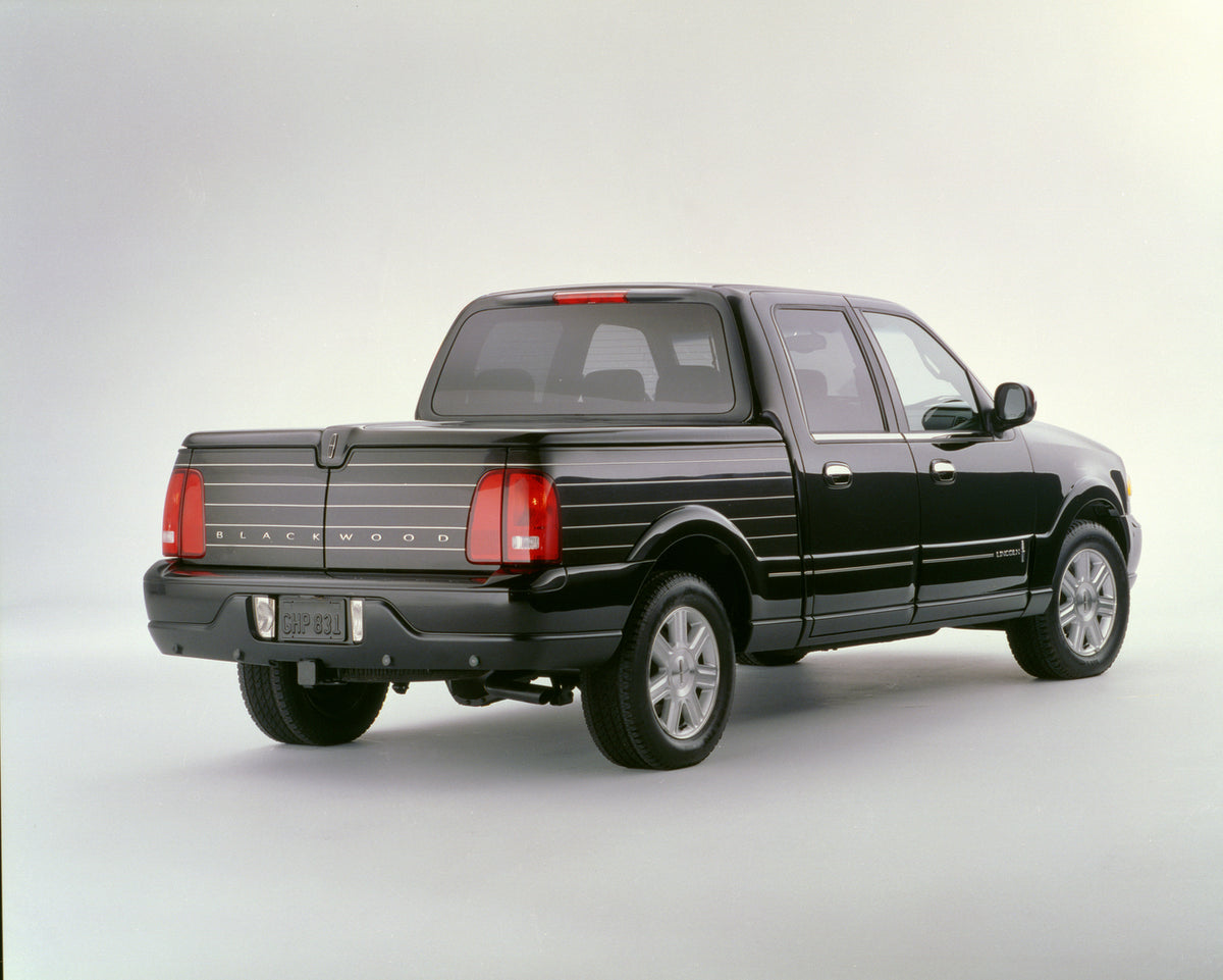 This archival image documents the 2002 Lincoln Blackwood and is preserved in the Ford Heritage Vault as part of Ford Motor Company's historic photographic archive. Free for personal, non-commercial use. Ford Heritage Vault reference AR-2008-8.1.1....