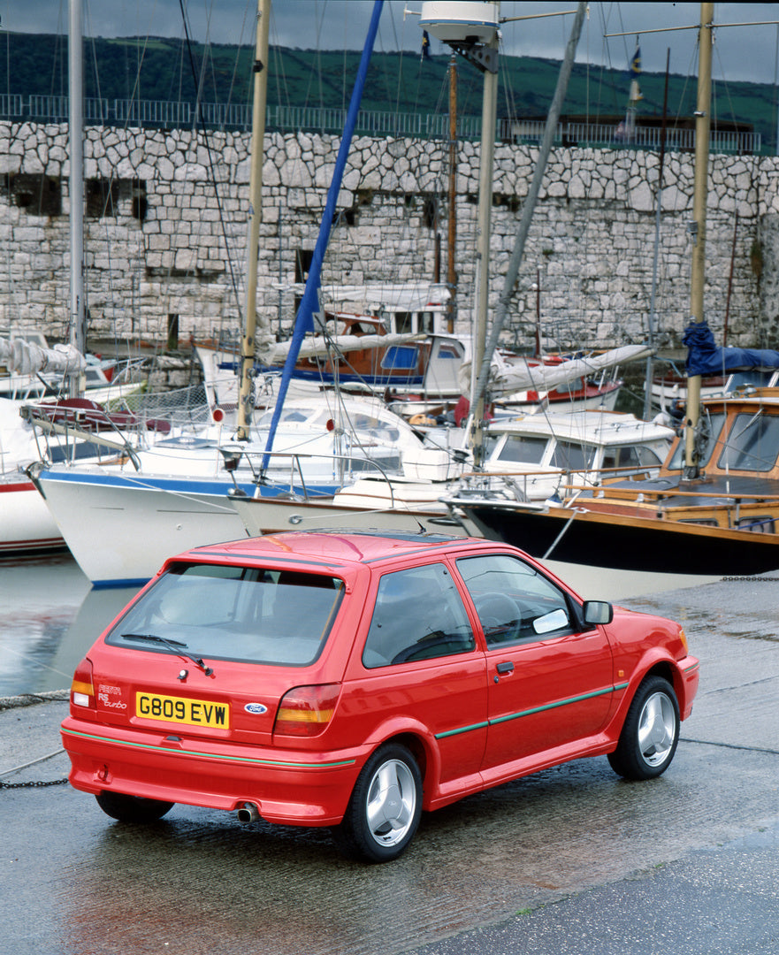 This archival image documents the 1990 Ford Fiesta Mark III Turbo rear view in harbor in Northern Ireland and is preserved in the Ford Heritage Vault as part of Ford Motor Company's historic photographic archive. Free for personal, non-commercial ...