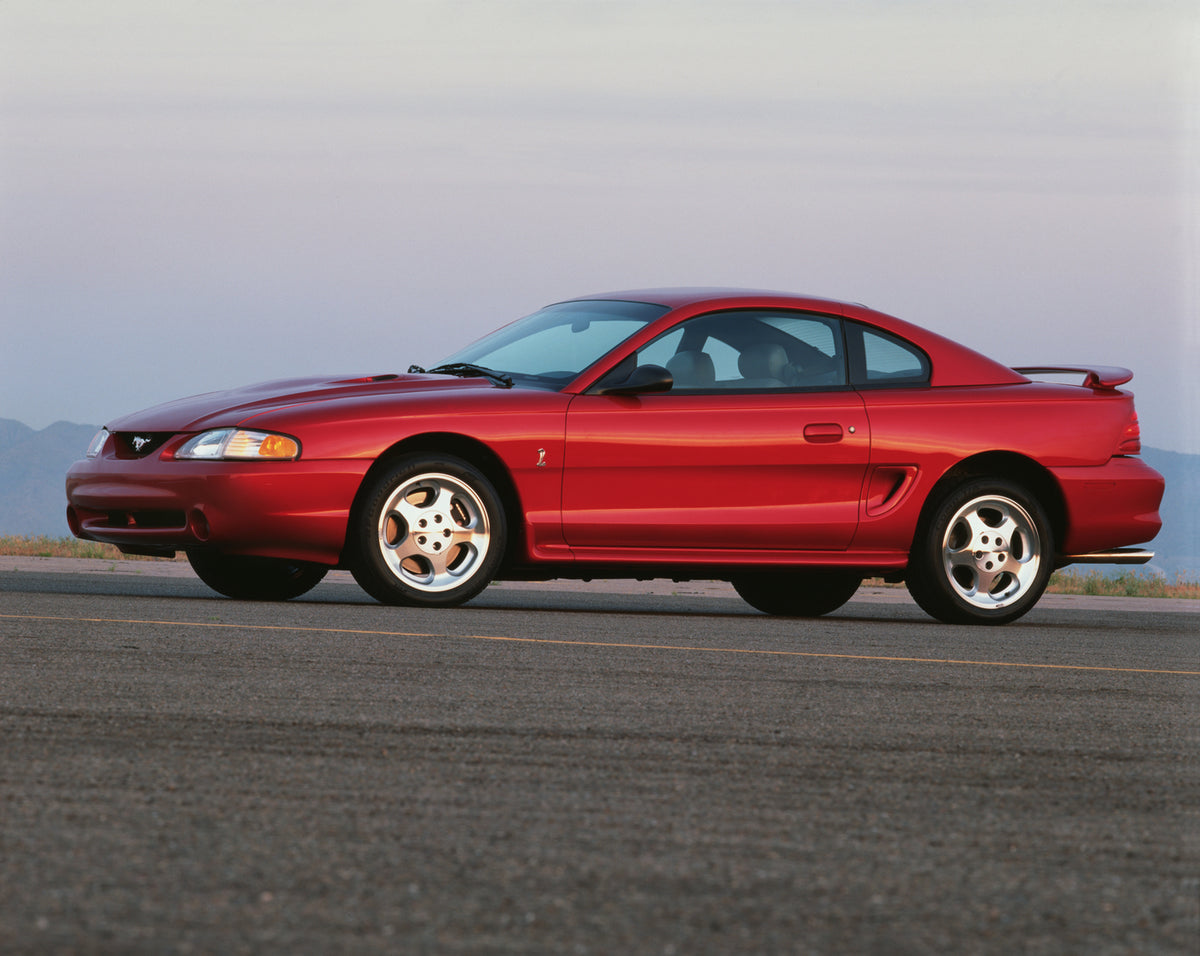 This archival image documents the 1996 Ford Mustang Cobra Coupe and is preserved in the Ford Heritage Vault as part of Ford Motor Company's historic photographic archive. Free for personal, non-commercial use. Ford Heritage Vault reference AR-2008...