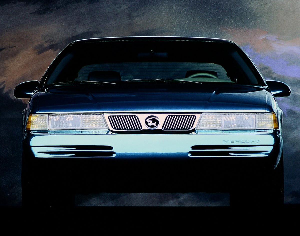 This archival image documents the 1994 Mercury Cougar front end and is preserved in the Ford Heritage Vault as part of Ford Motor Company's historic photographic archive. Free for personal, non-commercial use. Ford Heritage Vault reference AR-2001...
