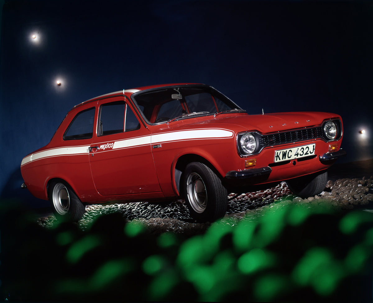This archival image documents the 1970 Escort Mexico Mark I night shot in studio and is preserved in the Ford Heritage Vault as part of Ford Motor Company's historic photographic archive. Free for personal, non-commercial use. Ford Heritage Vault ...