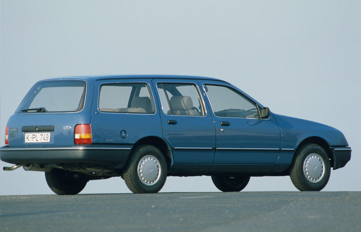 This archival image documents the 1983 Ford Sierra L rear view with scenic blue sky and is preserved in the Ford Heritage Vault as part of Ford Motor Company's historic photographic archive. Free for personal, non-commercial use. Ford Heritage Vau...