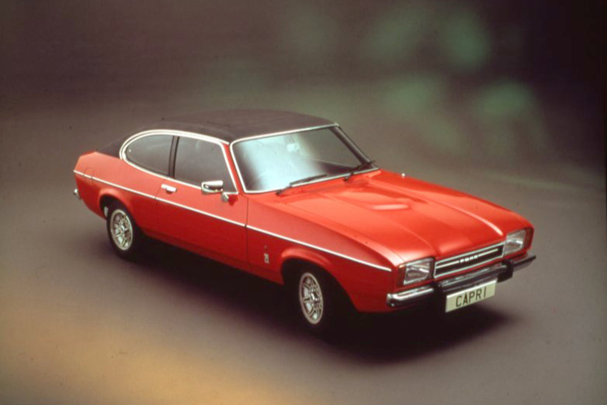 This archival image documents the 1977 Ford Capri MK II Ghia 2.0 in studio and is preserved in the Ford Heritage Vault as part of Ford Motor Company's historic photographic archive. Free for personal, non-commercial use. Ford Heritage Vault refere...