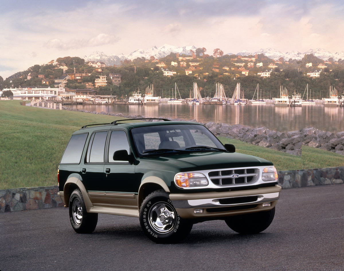 This archival image documents the 1997 Ford Explorer with marina and is preserved in the Ford Heritage Vault as part of Ford Motor Company's historic photographic archive. Free for personal, non-commercial use. Ford Heritage Vault reference AR-200...