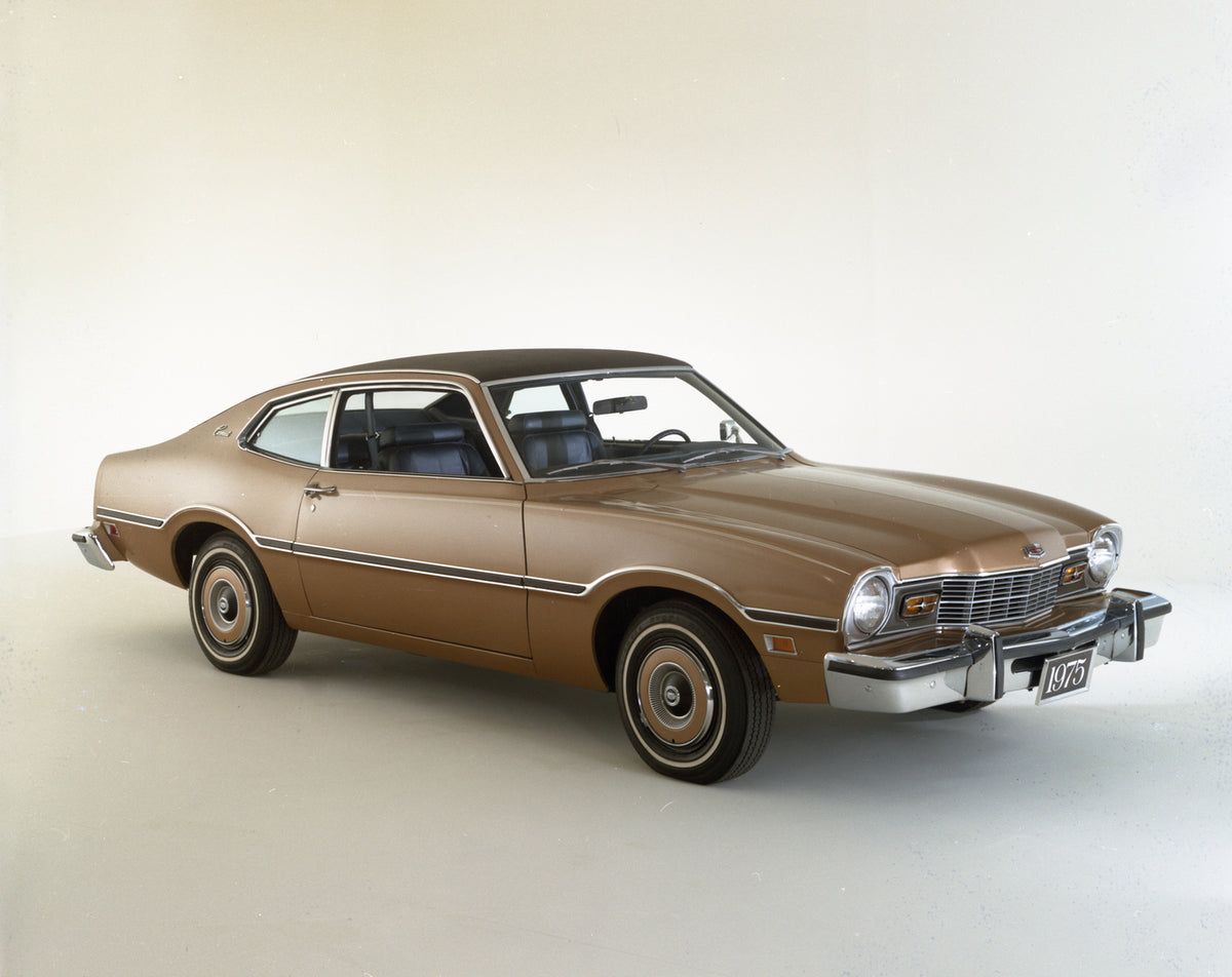 This archival image documents the 1975 Mercury Comet two-door in studio and is preserved in the Ford Heritage Vault as part of Ford Motor Company's historic photographic archive. Free for personal, non-commercial use. Ford Heritage Vault reference...
