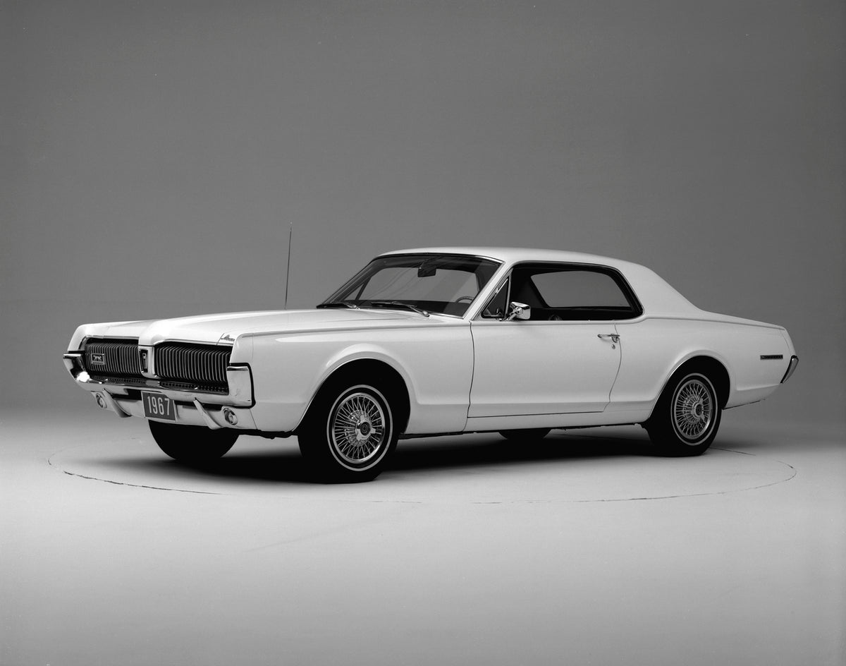 This archival image documents the 1967 Mercury Cougar hardtop Side View and is preserved in the Ford Heritage Vault as part of Ford Motor Company's historic photographic archive. Free for personal, non-commercial use. Ford Heritage Vault reference...