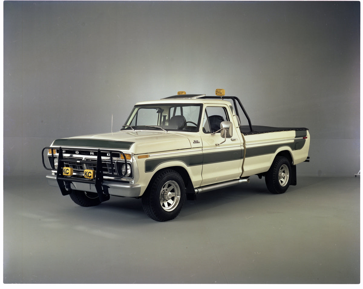 This archival image documents the 1977 Ford F-250 Custom Styleside pickup custom paint and is preserved in the Ford Heritage Vault as part of Ford Motor Company's historic photographic archive. Free for personal, non-commercial use. Ford Heritage ...