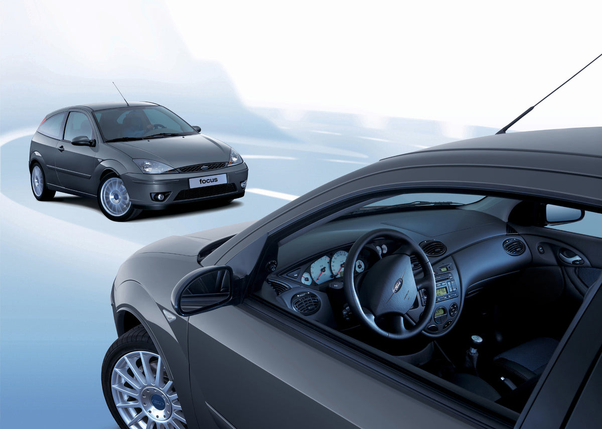 This archival image documents the 2001 Ford Focus ST 170 exterior and interior view in studio and is preserved in the Ford Heritage Vault as part of Ford Motor Company's historic photographic archive. Free for personal, non-commercial use. Ford He...