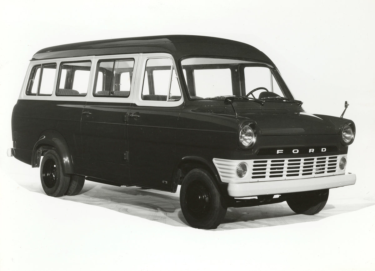 This archival image documents the 1965 Ford Transit Mark I in studio and is preserved in the Ford Heritage Vault as part of Ford Motor Company's historic photographic archive. Free for personal, non-commercial use. Ford Heritage Vault reference AR...