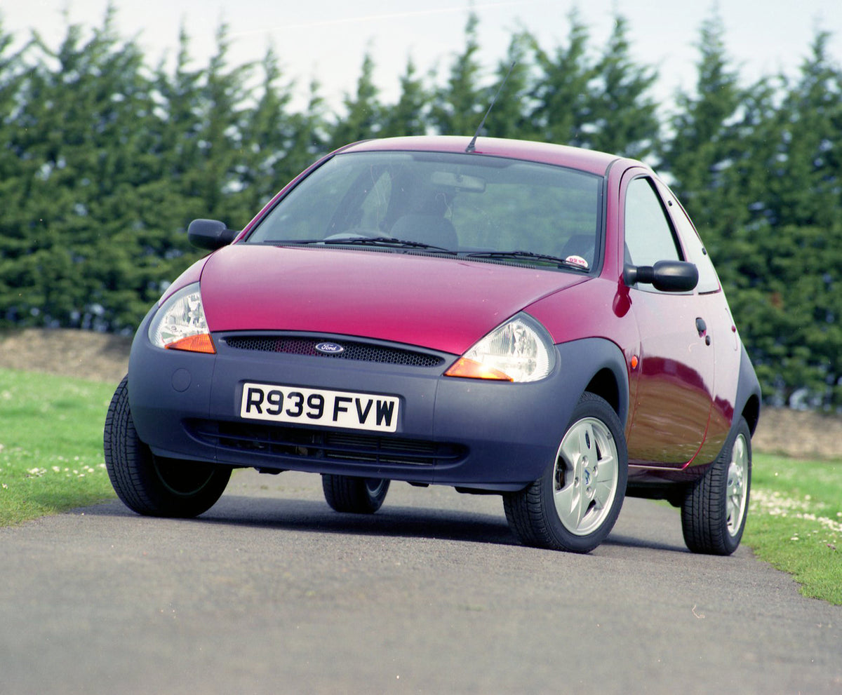 This archival image documents the 1998 Ford Ka 3 on scenic road and is preserved in the Ford Heritage Vault as part of Ford Motor Company's historic photographic archive. Free for personal, non-commercial use. Ford Heritage Vault reference AR-2000...