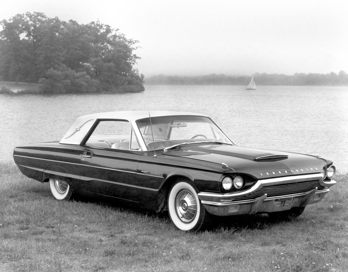 This archival image documents the 1964 Ford Thunderbird Landau scenic and is preserved in the Ford Heritage Vault as part of Ford Motor Company's historic photographic archive. Free for personal, non-commercial use. Ford Heritage Vault reference A...
