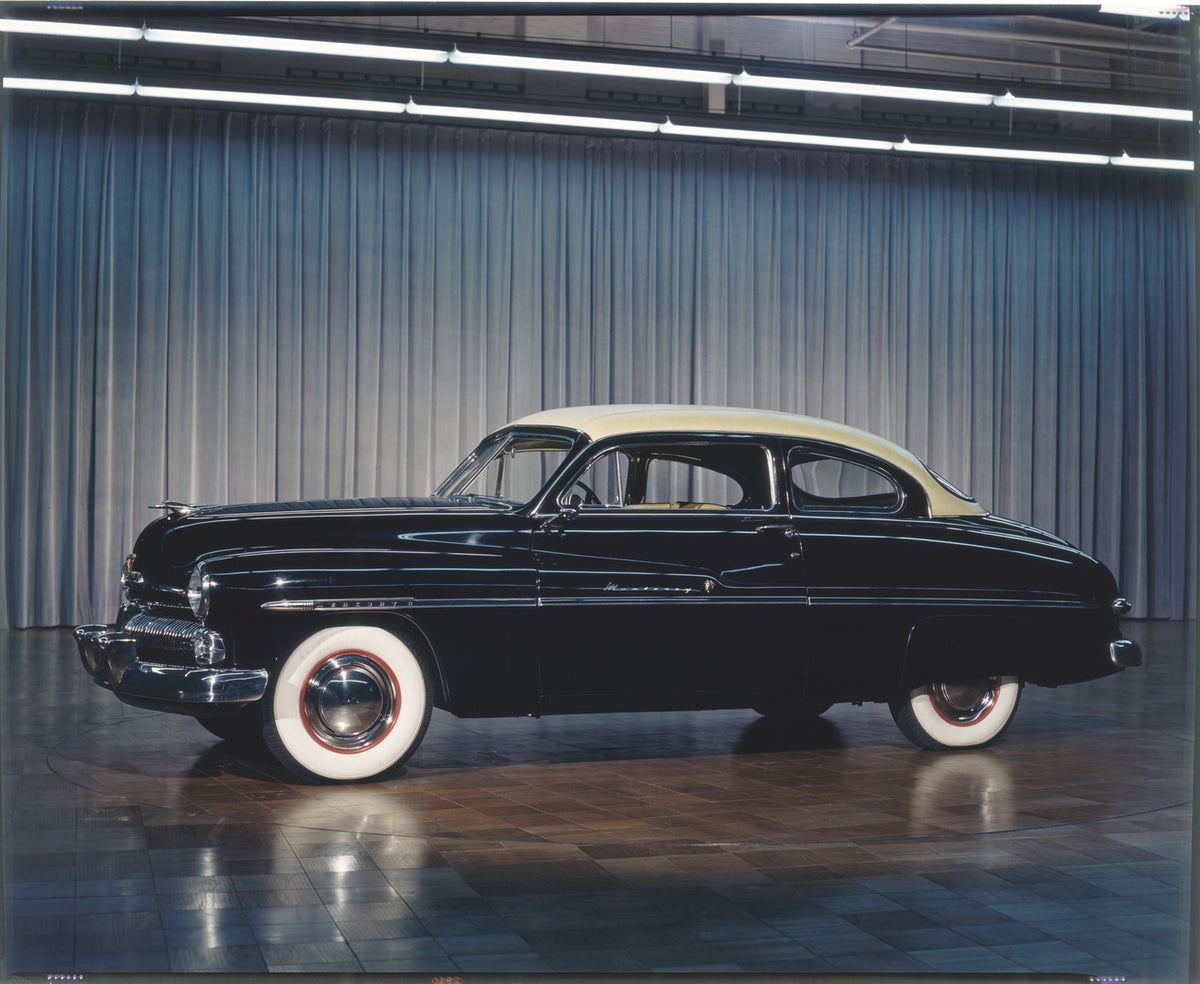 This archival image documents the 1950 Mercury Monterey with Curtain in Background and is preserved in the Ford Heritage Vault as part of Ford Motor Company's historic photographic archive. Free for personal, non-commercial use. Ford Heritage Vaul...