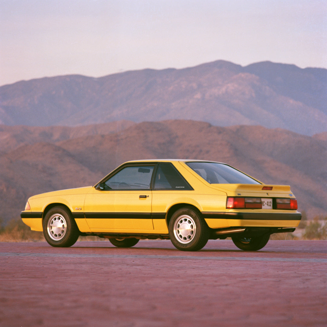 This archival image documents the 1990 Ford Mustang LX and is preserved in the Ford Heritage Vault as part of Ford Motor Company's historic photographic archive. Free for personal, non-commercial use. Ford Heritage Vault reference AR-2008-8.1.4.3024.