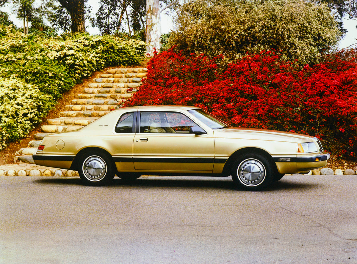 This archival image documents the 1986 Ford Thunderbird two-door and is preserved in the Ford Heritage Vault as part of Ford Motor Company's historic photographic archive. Free for personal, non-commercial use. Ford Heritage Vault reference AR-200...