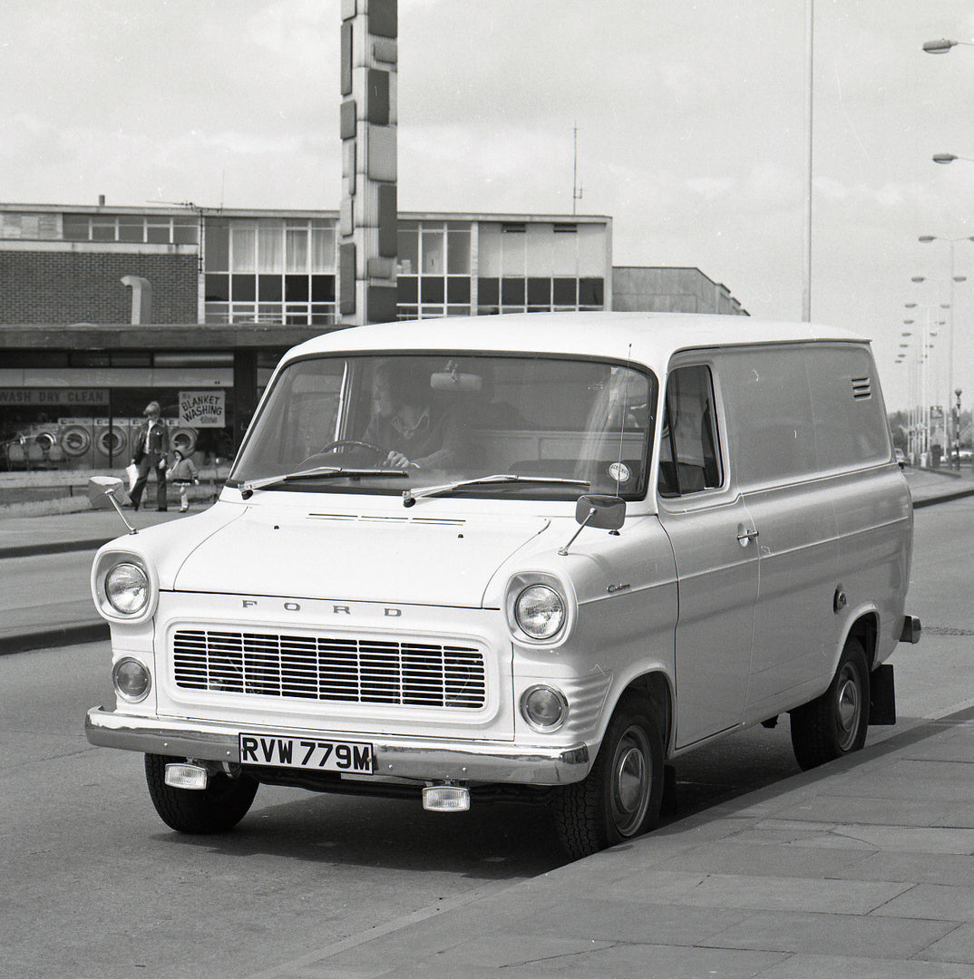 This archival image documents the 1974 Ford Transit Mark I short wheelbase van on location and is preserved in the Ford Heritage Vault as part of Ford Motor Company's historic photographic archive. Free for personal, non-commercial use. Ford Herit...
