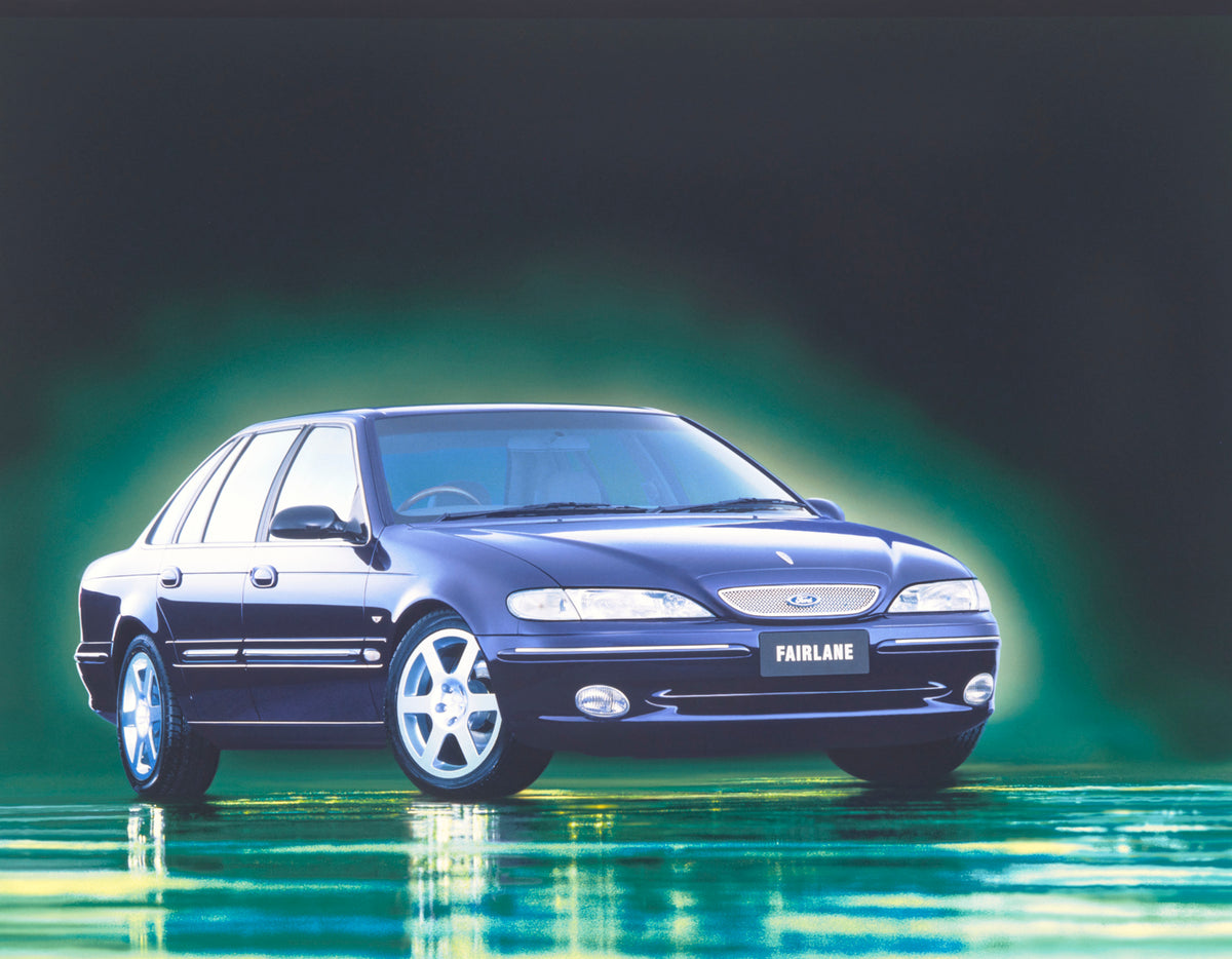 This archival image documents the 1998 Ford NL Fairlane Sedan Driver Side Front End View FAP-2011-3 and is preserved in the Ford Heritage Vault as part of Ford Motor Company's historic photographic archive. Free for personal, non-commercial use. F...